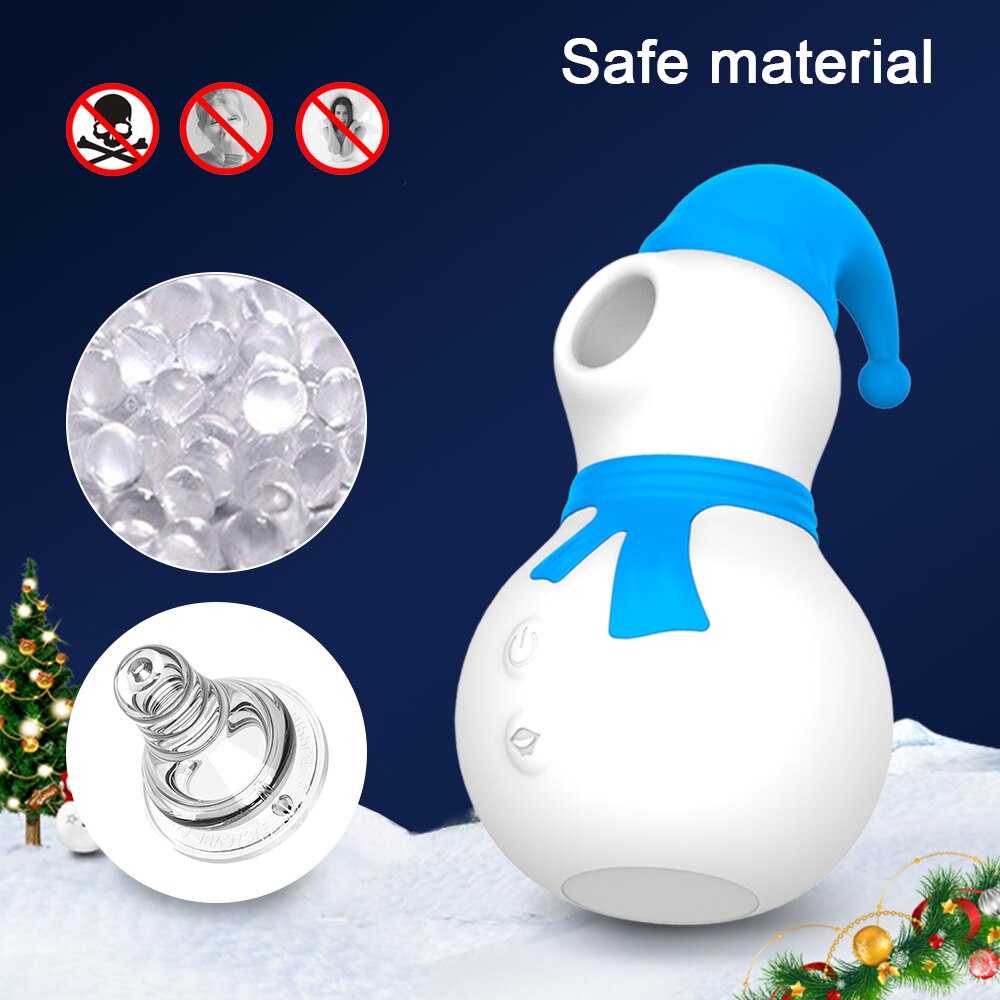 Snowman Clit Sucker Vibrator เซ็กซ์ทอยสำหรับผู้หญิงผู้ใหญ่18หัวนมคริสต์มาสหญิง Clitoris สูญญากาศกระตุ้นดูดช่องคลอด Oral