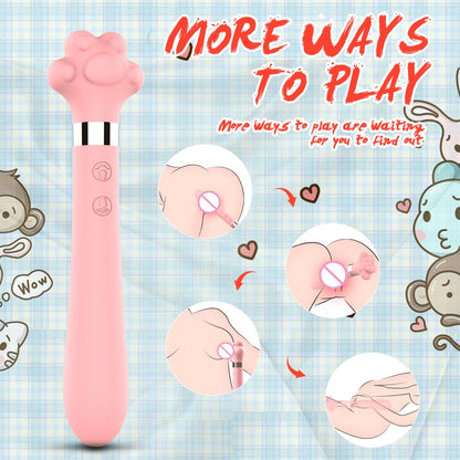 Soft น่ารัก Cat Claw Double Vibrator ซิลิโคนกันน้ำ Wand Masturbator ของเล่นทางเพศสำหรับหญิงช่องคลอด G-Spot Anal นวด Shop