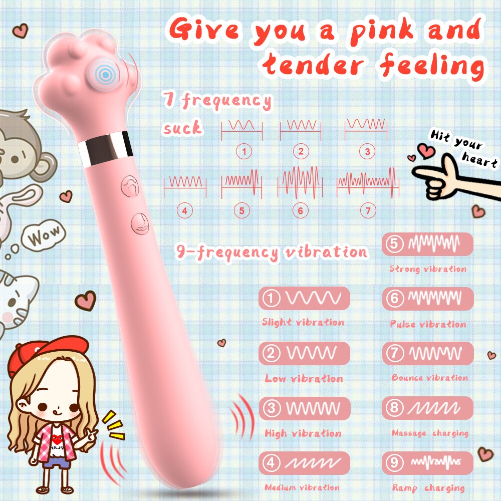 Soft น่ารัก Cat Claw Double Vibrator ซิลิโคนกันน้ำ Wand Masturbator ของเล่นทางเพศสำหรับหญิงช่องคลอด G-Spot Anal นวด Shop
