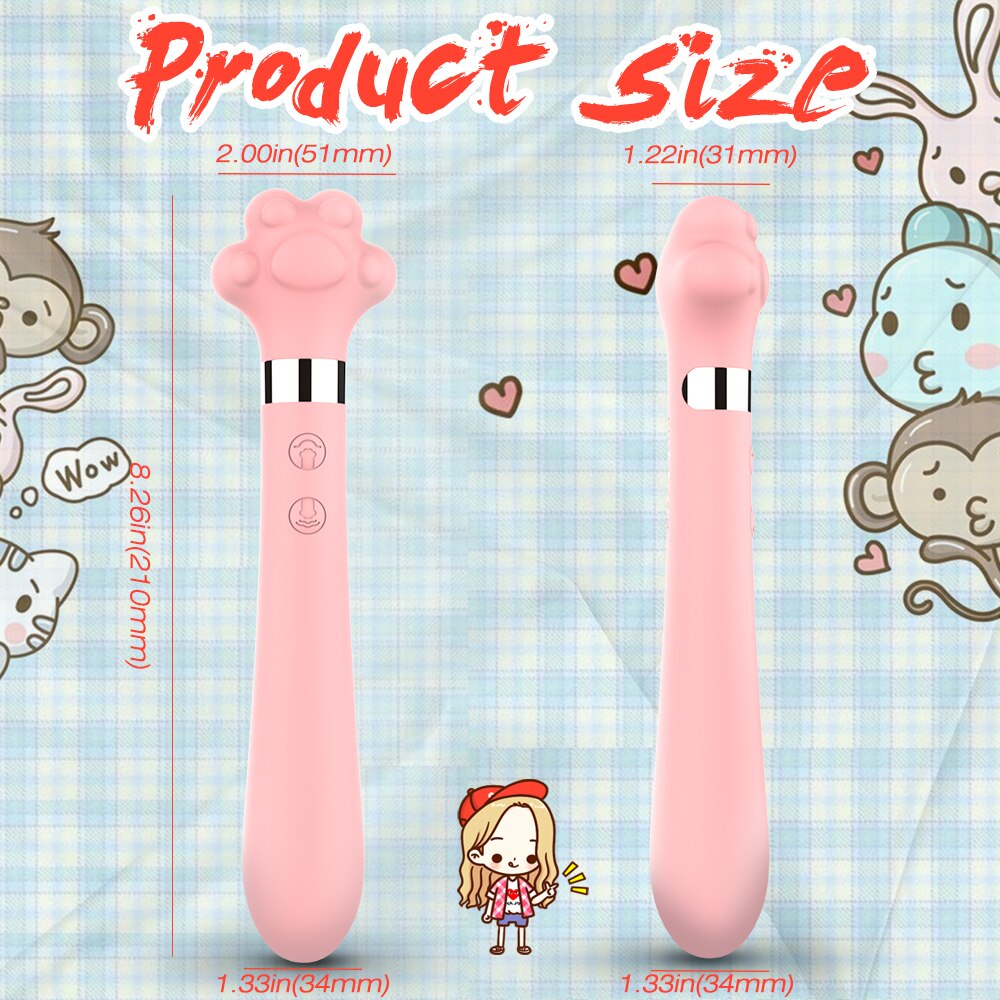 Soft น่ารัก Cat Claw Double Vibrator ซิลิโคนกันน้ำ Wand Masturbator ของเล่นทางเพศสำหรับหญิงช่องคลอด G-Spot Anal นวด Shop