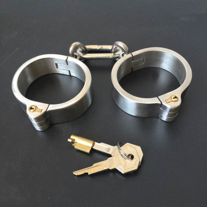 กุญแจมือข้อเท้าสเตนเลสสตีล โซ่ปลอกคอ กุญแจมือโซ่ BDSM สำหรับรัด สลักล็อคที่มองไม่เห็น อุปกรณ์ช่วยตัวเองทางเพศ