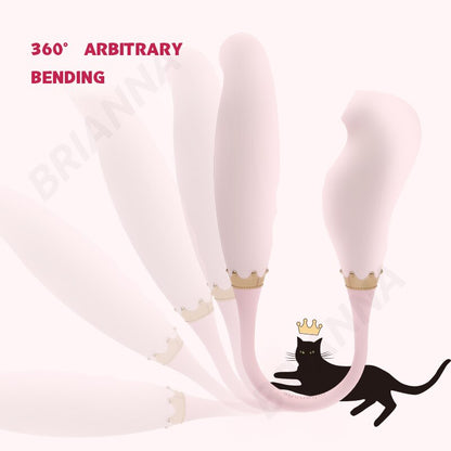 Sucking Vibrator แบบงอได้ สำหรับผู้หญิง 7 ความถี่ การสั่นแบบพัลส์ ซิลิโคนนุ่ม เครื่องกระตุ้น G-Spot และปุ่มกระสัน อุปกรณ์ช่วยเพิ่มความสุขทางเพศสำหรับหัวนมผู้หญิง แบบดูด