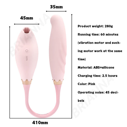 Sucking Vibrator แบบงอได้ สำหรับผู้หญิง 7 ความถี่ การสั่นแบบพัลส์ ซิลิโคนนุ่ม เครื่องกระตุ้น G-Spot และปุ่มกระสัน อุปกรณ์ช่วยเพิ่มความสุขทางเพศสำหรับหัวนมผู้หญิง แบบดูด