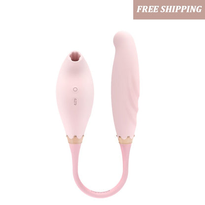 Sucking Vibrator แบบงอได้ สำหรับผู้หญิง 7 ความถี่ การสั่นแบบพัลส์ ซิลิโคนนุ่ม เครื่องกระตุ้น G-Spot และปุ่มกระสัน อุปกรณ์ช่วยเพิ่มความสุขทางเพศสำหรับหัวนมผู้หญิง แบบดูด