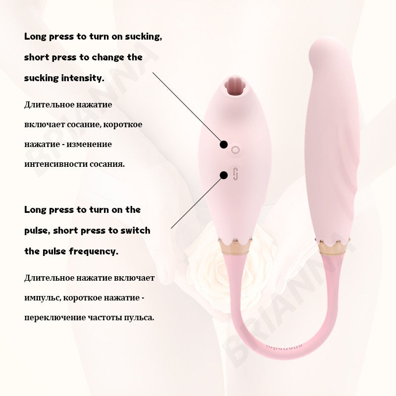 Sucking Vibrator แบบงอได้ สำหรับผู้หญิง 7 ความถี่ การสั่นแบบพัลส์ ซิลิโคนนุ่ม เครื่องกระตุ้น G-Spot และปุ่มกระสัน อุปกรณ์ช่วยเพิ่มความสุขทางเพศสำหรับหัวนมผู้หญิง แบบดูด