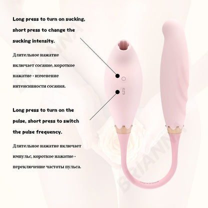 Sucking Vibrator แบบงอได้ สำหรับผู้หญิง 7 ความถี่ การสั่นแบบพัลส์ ซิลิโคนนุ่ม เครื่องกระตุ้น G-Spot และปุ่มกระสัน อุปกรณ์ช่วยเพิ่มความสุขทางเพศสำหรับหัวนมผู้หญิง แบบดูด