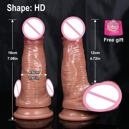 ดิลโด้จริงสุดคุ้มราคาถูก ของเล่นทางเพศสำหรับเกย์ ช่องคลอด G-Spot ดิลโด้ขนาดใหญ่มีฐานดูด ปลั๊กบั้นท้าย เร้าอารมณ์ ดิลโด้ช่วยสำเร็จความใคร่
