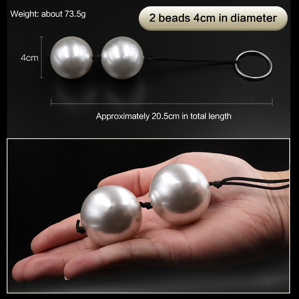 Super Large Pearl Anal Plugs ลูกปัดทวารยาว ปลั๊กทวาร ลูกบอลช่องคลอด ของเล่นผู้ใหญ่สำหรับผู้หญิง ผู้ชาย ที่ช่วยสำเร็จความใคร่ทางทวารหนัก แบบพกพา ที่ขยายทวารหนัก
