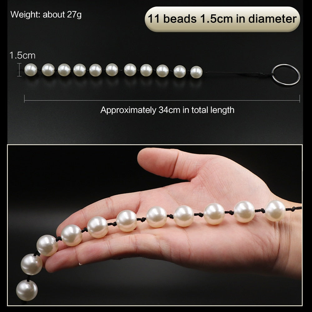 Super Large Pearl Anal Plugs ลูกปัดทวารยาว ปลั๊กทวาร ลูกบอลช่องคลอด ของเล่นผู้ใหญ่สำหรับผู้หญิง ผู้ชาย ที่ช่วยสำเร็จความใคร่ทางทวารหนัก แบบพกพา ที่ขยายทวารหนัก