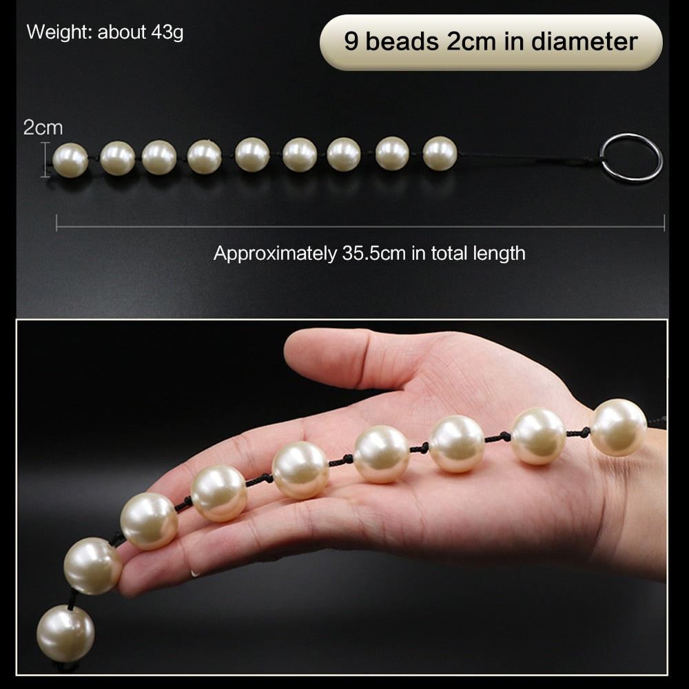 Super Large Pearl Anal Plugs ลูกปัดทวารยาว ปลั๊กทวาร ลูกบอลช่องคลอด ของเล่นผู้ใหญ่สำหรับผู้หญิง ผู้ชาย ที่ช่วยสำเร็จความใคร่ทางทวารหนัก แบบพกพา ที่ขยายทวารหนัก