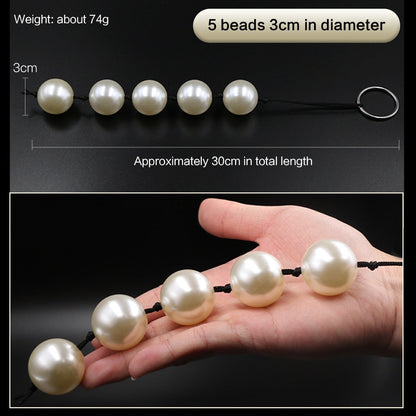 Super Large Pearl Anal Plugs ลูกปัดทวารยาว ปลั๊กทวาร ลูกบอลช่องคลอด ของเล่นผู้ใหญ่สำหรับผู้หญิง ผู้ชาย ที่ช่วยสำเร็จความใคร่ทางทวารหนัก แบบพกพา ที่ขยายทวารหนัก