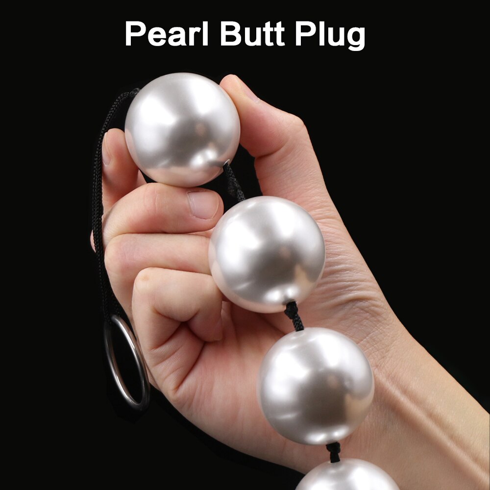 Super Large Pearl Anal Plugs ลูกปัดทวารยาว ปลั๊กทวาร ลูกบอลช่องคลอด ของเล่นผู้ใหญ่สำหรับผู้หญิง ผู้ชาย ที่ช่วยสำเร็จความใคร่ทางทวารหนัก แบบพกพา ที่ขยายทวารหนัก