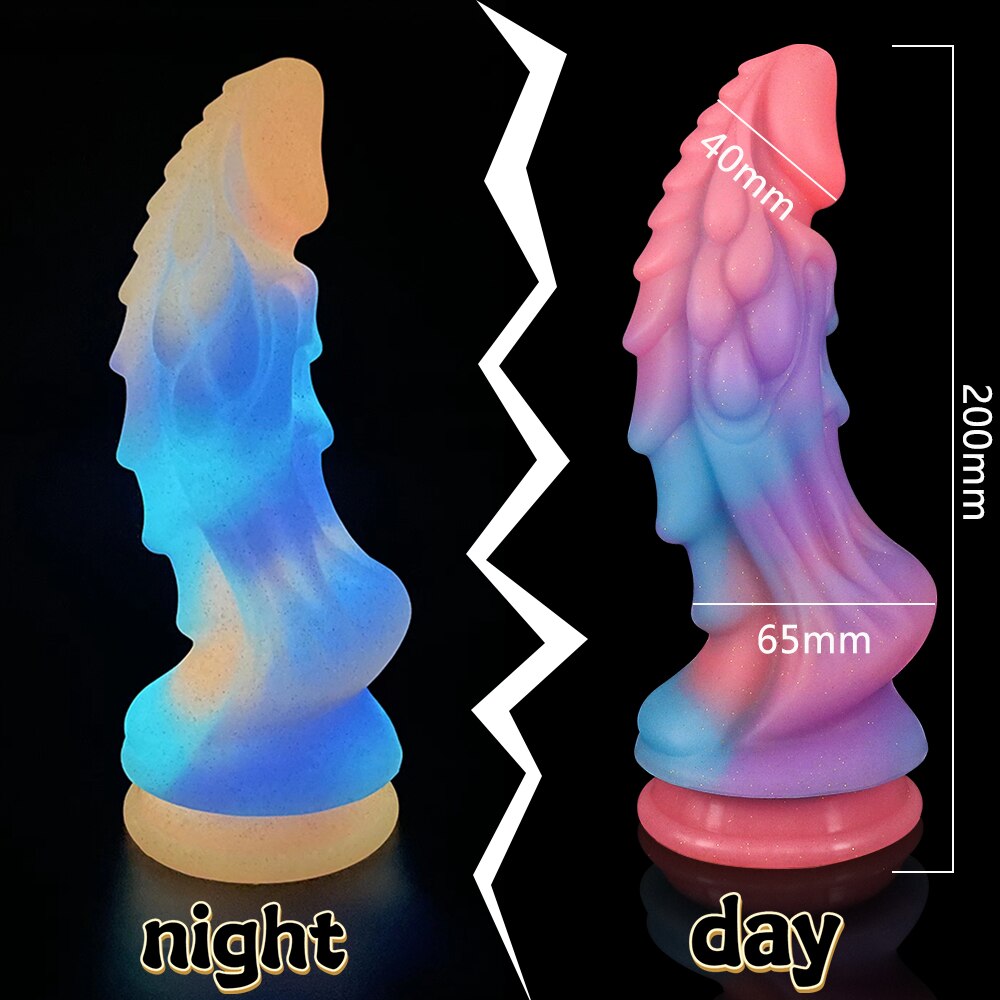 Super Soft Luminous อวัยวะเพศสุนัข Dildo ของเล่นสำหรับผู้ใหญ่สำหรับผู้หญิง Monster Dick ดูด Anal Toy ชายหญิง Masturbation