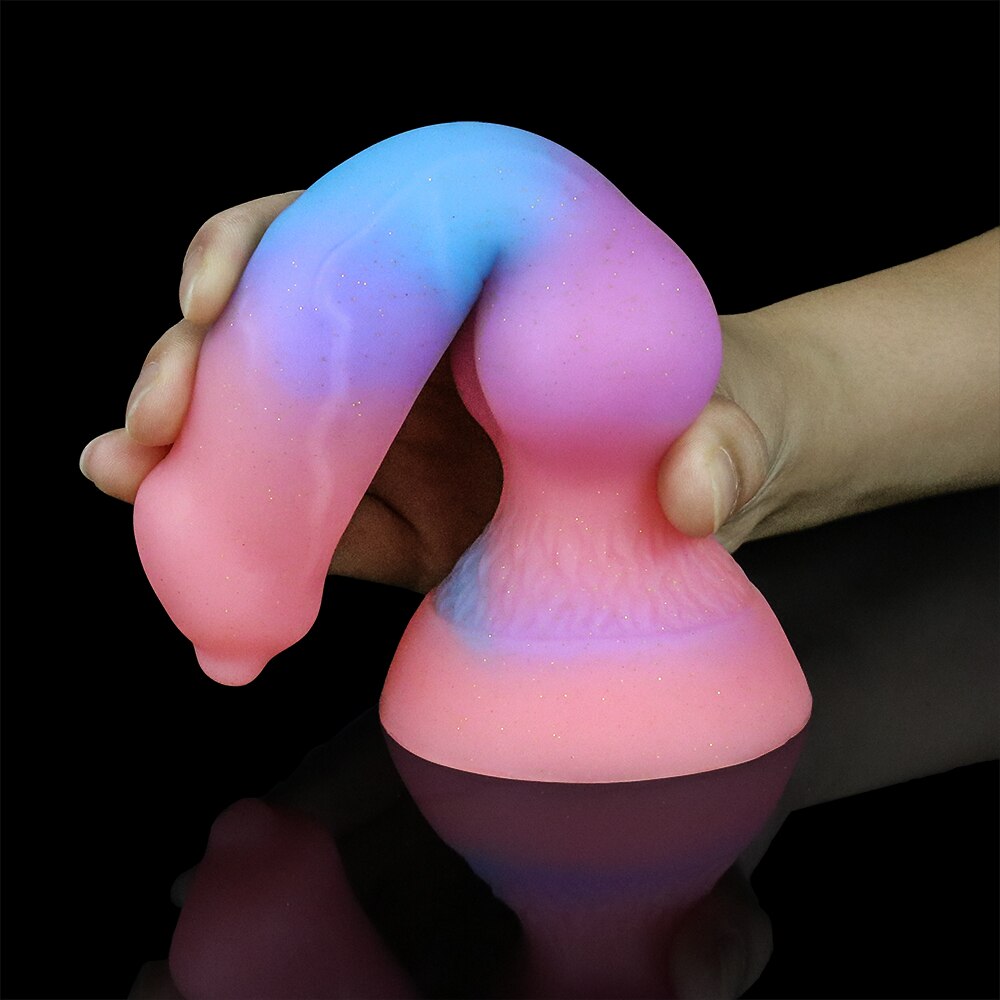 Super Soft Luminous อวัยวะเพศสุนัข Dildo ของเล่นสำหรับผู้ใหญ่สำหรับผู้หญิง Monster Dick ดูด Anal Toy ชายหญิง Masturbation