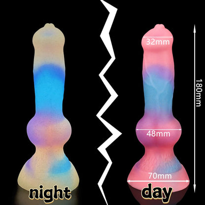 Super Soft Luminous อวัยวะเพศสุนัข Dildo ของเล่นสำหรับผู้ใหญ่สำหรับผู้หญิง Monster Dick ดูด Anal Toy ชายหญิง Masturbation