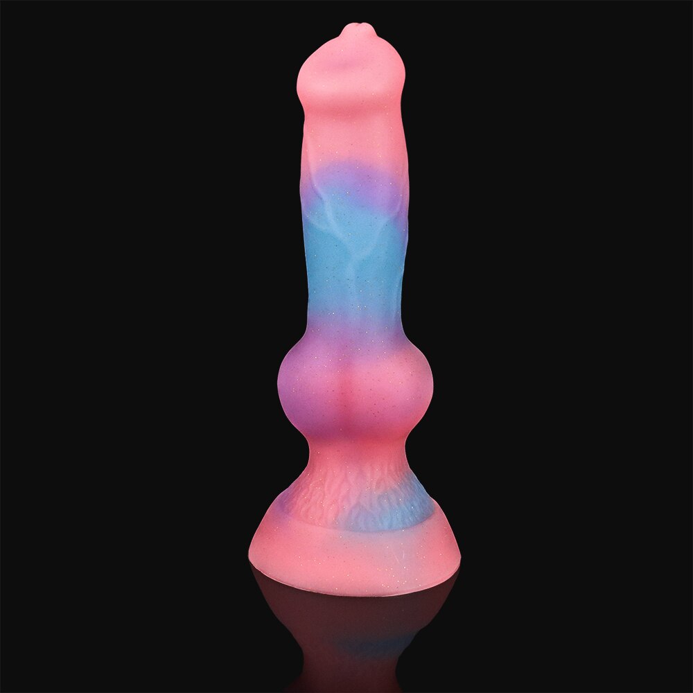 Super Soft Luminous อวัยวะเพศสุนัข Dildo ของเล่นสำหรับผู้ใหญ่สำหรับผู้หญิง Monster Dick ดูด Anal Toy ชายหญิง Masturbation