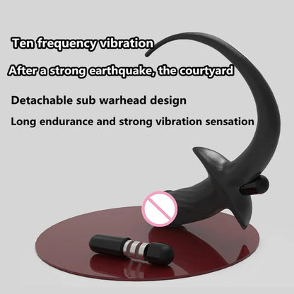 TPE พร้อมหางสุนัขแบบสั่น ปลั๊กบั้นท้าย หางลูกสุนัข ของเล่นเสียบก้น กระตุ้นจุด G-spot ของเล่นผู้ใหญ่แนวอีโรติก หางทาสหญิง ของเล่นทางเพศสำหรับเกย์