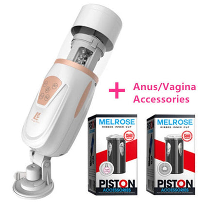Automatic Telescopic Air Male Masturbator ช่องคลอดประดิษฐ์ Oral Anal Sex Masturbation เครื่องของเล่นเร้าอารมณ์สำหรับผู้ชาย