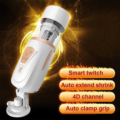 Automatic Telescopic Air Male Masturbator ช่องคลอดประดิษฐ์ Oral Anal Sex Masturbation เครื่องของเล่นเร้าอารมณ์สำหรับผู้ชาย