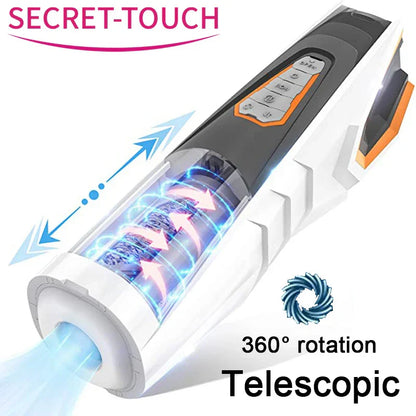 Telescopic Rotating Male Masturbator Cup Adult Toy Men Voice Interaction Airplane Cup Silicone Vagina