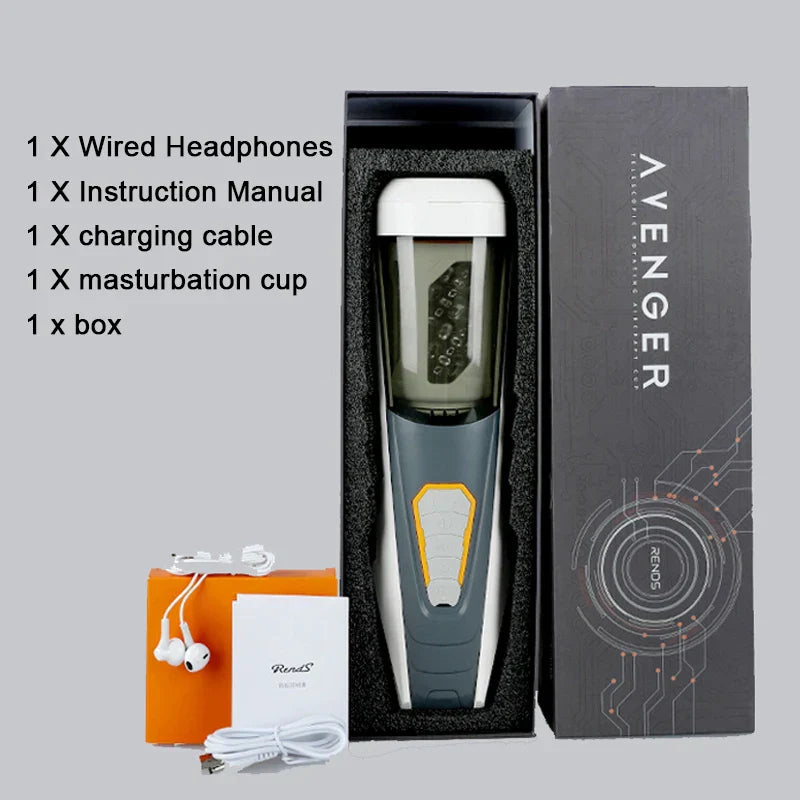Telescopic Rotating Male Masturbator Cup Adult Toy Men Voice Interaction Airplane Cup Silicone Vagina