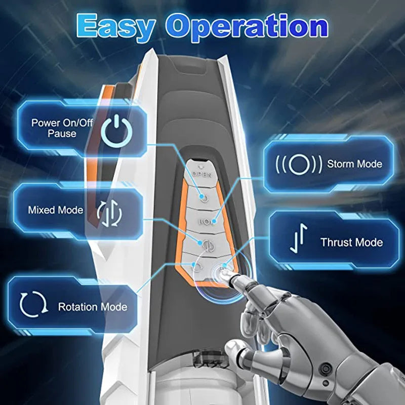 Telescopic Rotating Male Masturbator Cup Adult Toy Men Voice Interaction Airplane Cup Silicone Vagina