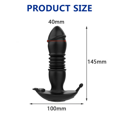 Thrusting เครื่องสั่น Dildo Anal Plug Vibrator สำหรับชายต่อมลูกหมากนวด Masturbators Remote Butt Plug Telescopic Vibrator SexToys