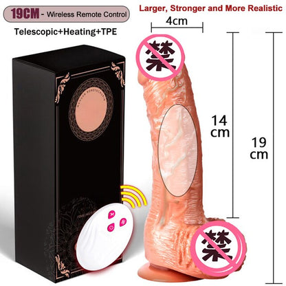 Thrusting การควบคุมระยะไกล Dildo Vibrator สมจริงอวัยวะเพศชายเกย์ถ้วย Masturbator คู่ Big Dick สำหรับผู้หญิงเซ็กซ์ทอย