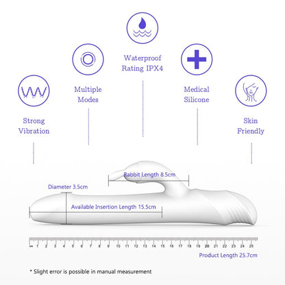 Thursting กระต่าย Vibrator สำหรับผู้หญิง Rolling ลูกปัดซิลิโคน Dildo Clitoris G Spot Stimulator ผู้ใหญ่เซ็กซ์ทอย Drywell V20