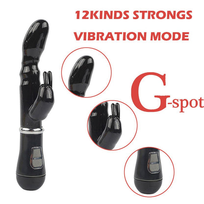 ของเล่นทางเพศสำหรับผู้หญิง เครื่องช่วยสำเร็จความใคร่สำหรับหญิง เครื่องกระตุ้นจุดจี เครื่องกระตุ้นช่องคลอดและปุ่มกระสันรูปกระต่ายแบบชาร์จ USB พร้อมระบบสั่นและทำความร้อน