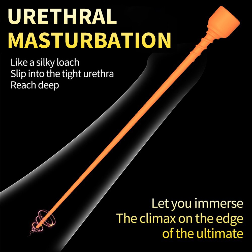 Urethral Suction Cup Penis Stimulator Urethral Plug Dilator Long Silicone Horse Rod Prostate Stimulator Sex Toys For Gay