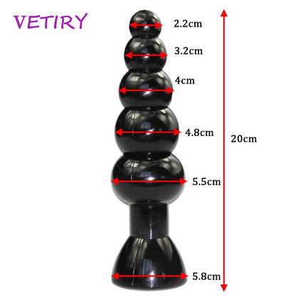VETIRY อุปกรณ์เซ็กส์ทอยเม็ดก้นขนาดใหญ่สำหรับผู้หญิง ผู้ชาย เลสเบี้ยน ดิลโด้ใหญ่มาก ปลั๊กบัท นวดต่อมลูกหมากชาย ขยายทวารหนักหญิง
