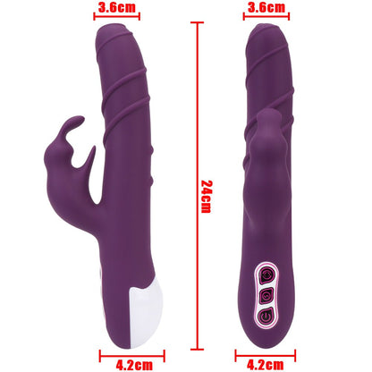 อุปกรณ์กระตุ้นคลิตอริสช่องคลอด G-Spot ดิ๊กสั่น ของเล่นทางเพศสำหรับผู้ใหญ่ มอเตอร์คู่ ของเล่นทางเพศสำหรับผู้หญิง เครื่องสั่นกระต่ายหมุนได้