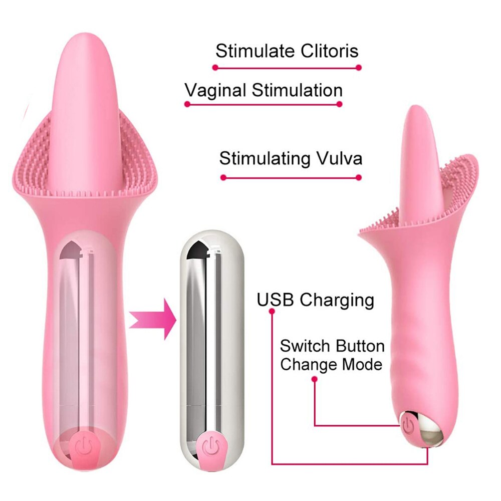 เครื่องสั่นกระตุ้น G-spot และคลิตอริสสำหรับนวดช่องคลอด เลียคลิตอริส ของเล่นผู้ใหญ่ 10 โหมดสำหรับผู้หญิงเพื่อช่วยถึงจุดสุดยอด