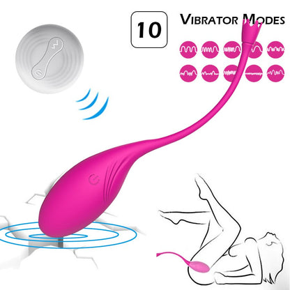 รีโมทคอนโทรลไร้สาย การออกกำลังกายแบบรัดรูป ไข่สั่น 10 สปีด G-Spot Clit Vibrator สำหรับผู้หญิง ช่องคลอดกระตุ้น เซ็กส์ทอยสำหรับผู้ใหญ่