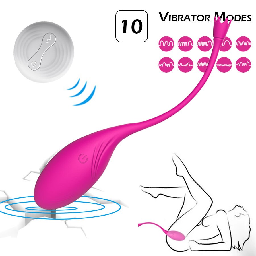 รีโมทคอนโทรลไร้สาย การออกกำลังกายแบบรัดรูป ไข่สั่น 10 สปีด G-Spot Clit Vibrator สำหรับผู้หญิง ช่องคลอดกระตุ้น เซ็กส์ทอยสำหรับผู้ใหญ่