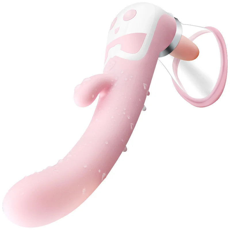 เครื่องนวดสั่นเลียคลิทอริสและของเล่นเลียคลิตอริส G-Spot ดูด เครื่องทำความร้อน การสั่นสะเทือนของผู้หญิงถึงจุดสุดยอดของหัวนม