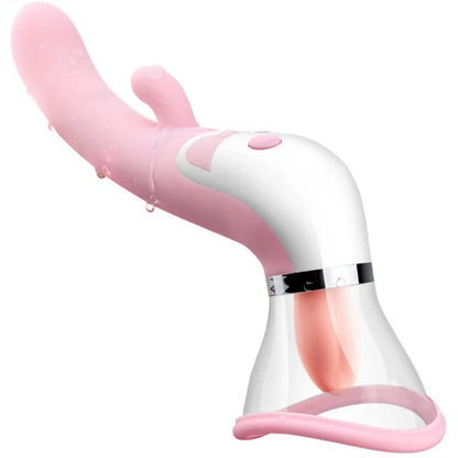 เครื่องนวดสั่นเลียคลิทอริสและของเล่นเลียคลิตอริส G-Spot ดูด เครื่องทำความร้อน การสั่นสะเทือนของผู้หญิงถึงจุดสุดยอดของหัวนม