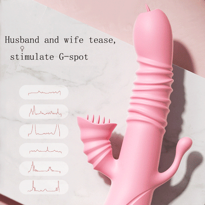 Vibrator ลิ้นเลียแบบยืดหดได้ กระตุ้นทวารหนักสำหรับผู้หญิง เครื่องช่วยสำเร็จความใคร่ทางช่องปากสำหรับผู้หญิง ผลิตภัณฑ์สำหรับผู้ใหญ่ เซ็กส์ทอย