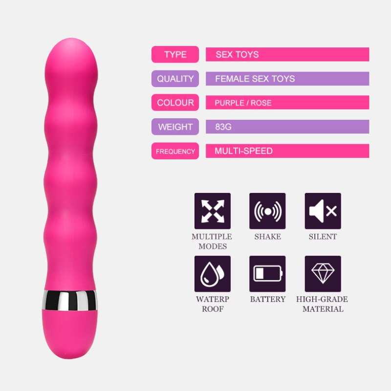 เครื่องสั่น G-Spot หลายสปีด สำหรับช่องคลอดและคลิตอริส ปลั๊กบัตต์ของเล่นทางเพศสำหรับชายหญิง และดิลโด้สำหรับผู้หญิง