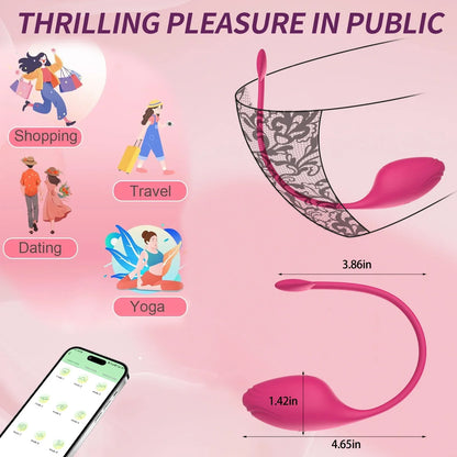 ไวร์เลส APP ควบคุม สอดใส่ช่องคลอด สั่น นวด กระตุ้นคลิตอริส เครื่องสั่นแบบสวมใส่ G-spot อุปกรณ์ช่วยสำเร็จความใคร่สำหรับผู้หญิง
