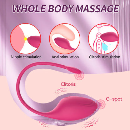 ไวร์เลส APP ควบคุม สอดใส่ช่องคลอด สั่น นวด กระตุ้นคลิตอริส เครื่องสั่นแบบสวมใส่ G-spot อุปกรณ์ช่วยสำเร็จความใคร่สำหรับผู้หญิง