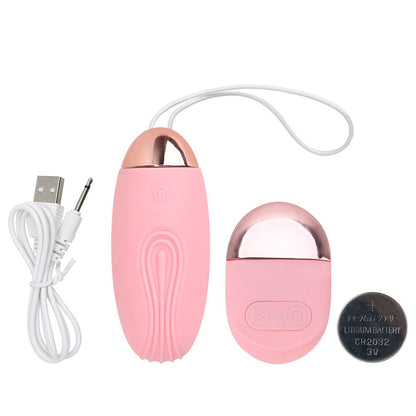 รีโมทคอนโทรลไร้สาย เครื่องนวดไข่สั่น 10 ระดับ ชาร์จ USB ของเล่นทางเพศสำหรับผู้หญิง กระตุ้นคลิตอริส จุด G เครื่องนวดช่องคลอด