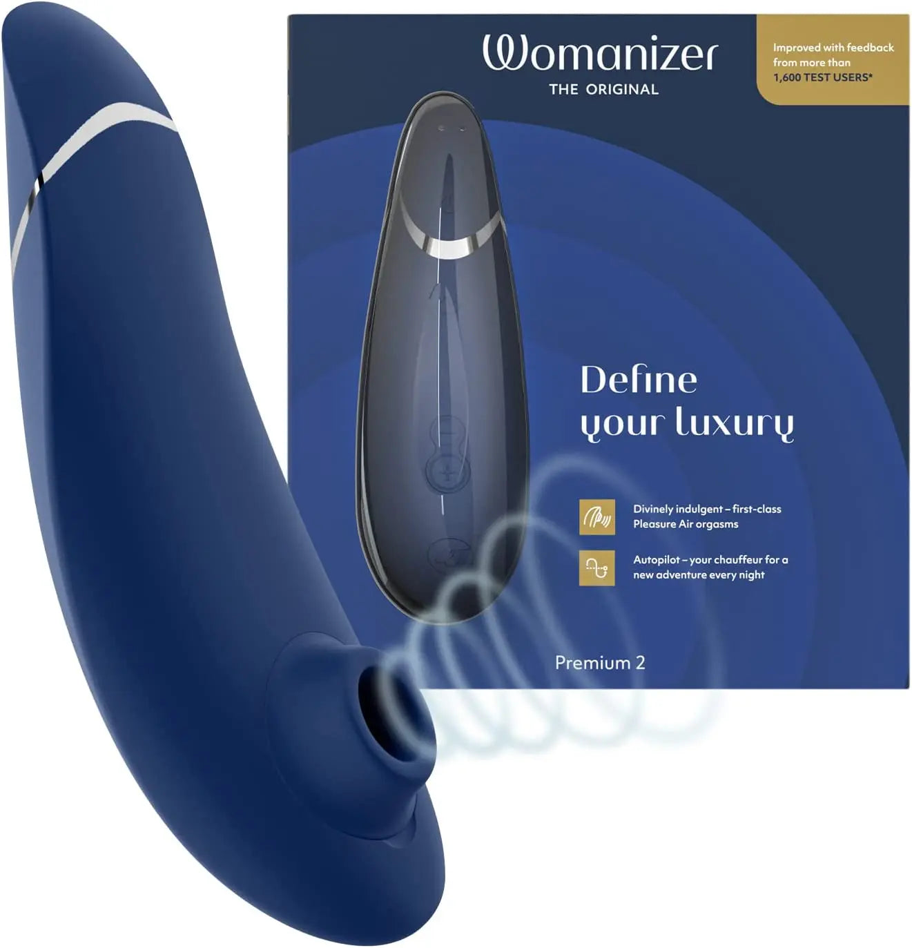 Womanizer Premium 2 เครื่องสั่นกระตุ้นจุดซ่อนเร้นสำหรับผู้หญิง, ของเล่นนวดกระตุ้นอารมณ์สำหรับผู้หญิง