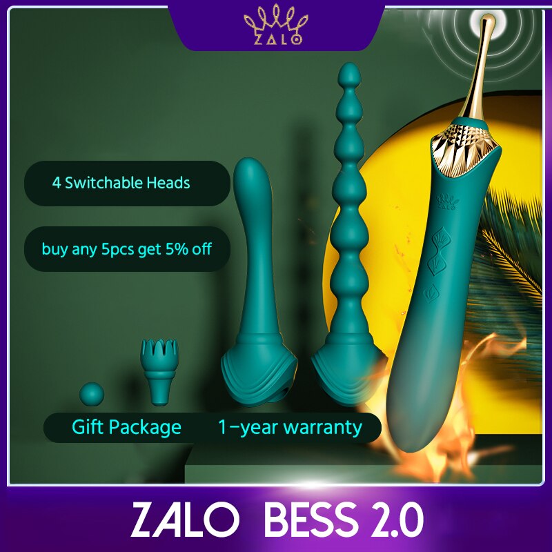 ZALO BESS 2.0G-Spot Vibrator ซิลิโคนกระตุ้นคลิตอริส มอเตอร์คู่ USB นวดสั่นแบบย้อนยุค ของเล่นทางเพศสำหรับผู้หญิง