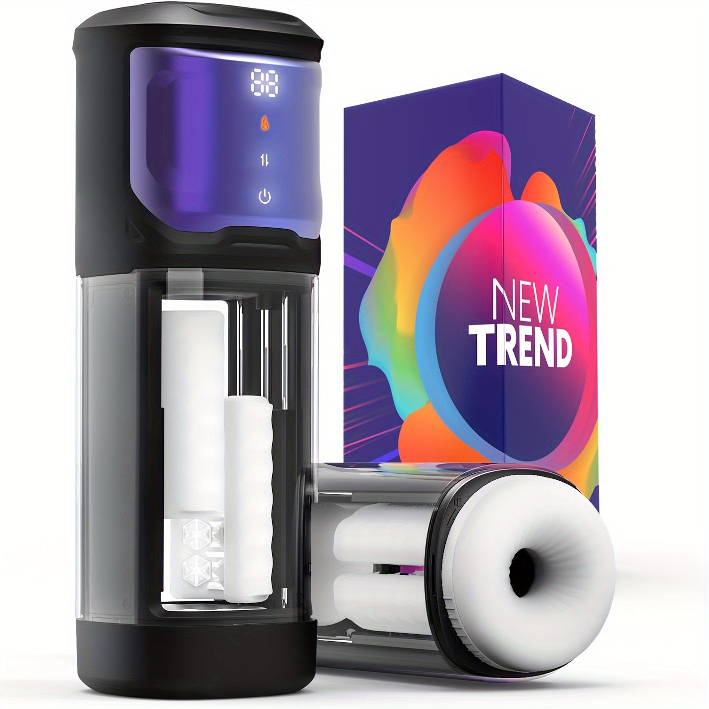 ของเล่นทางเพศสำหรับผู้ชาย - ของเล่นทางเพศสำหรับผู้ชายแบบถูและให้ความร้อนสำหรับกระตุ้นองคชาต ของเล่นผู้ใหญ่สำหรับผู้ชายพร้อม 6 โหมดถูไถดันเข้าออก & 9 โหมดสั่น & 2 โหมดทำความร้อน ช่องคลอดเทียมชายแบบพกพา