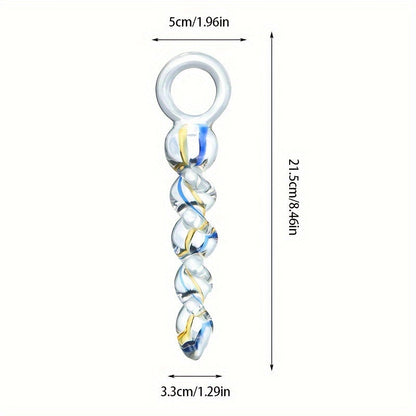 จุกเสียบก้นแก้วแบบหมุนได้ (Glass Thread Rotation Anal Plug) ดิ๊กคริสตัลสำหรับเสียบก้น ของเล่นผู้ใหญ่ ของเล่นทางเพศ การสำเร็จความใคร่ทางทวารหนัก การนวดต่อมลูกหมากสำหรับคู่รักผู้ชาย