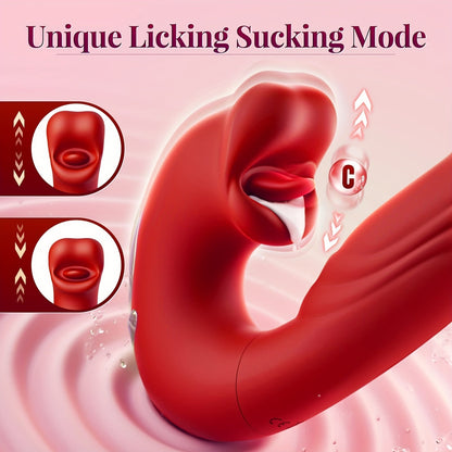 ของเล่นผู้ใหญ่แบบสั่นได้แบบสอดใส่ - เครื่องสั่น G-Spot สำหรับผู้หญิง ของเล่นทางเพศสำหรับผู้หญิงพร้อมโหมดสั่นและสอดใส่และเลีย 7 โหมด ของเล่นรูปทรงลิ้นสำหรับผู้หญิงเพื่อกระตุ้นคลิตอริส อุปกรณ์สอดใส่สำหรับผู้ใหญ่ ของเล่นทางเพศรูปดอกกุหลาบ