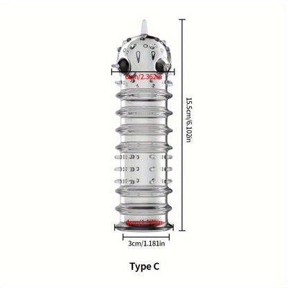 Crystal Men's Adult Sex Toy Penis Cover Sleeve Penis Extender Reusable Delay Ejaculation Add More Fun And Excitement For Men Women Couples