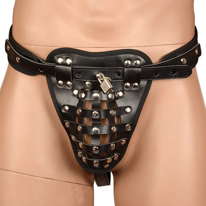 Chastity Pant PU Leather Chastity Device Sexy Underwear Lock Adult Erotic Penis Cage Cock Rings Bondage Sex Toys for Men Luxury